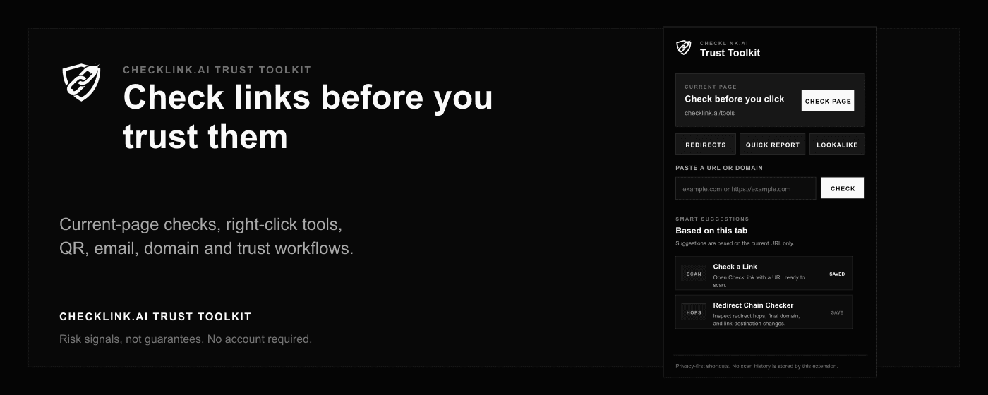 CheckLink browser extension promotional preview